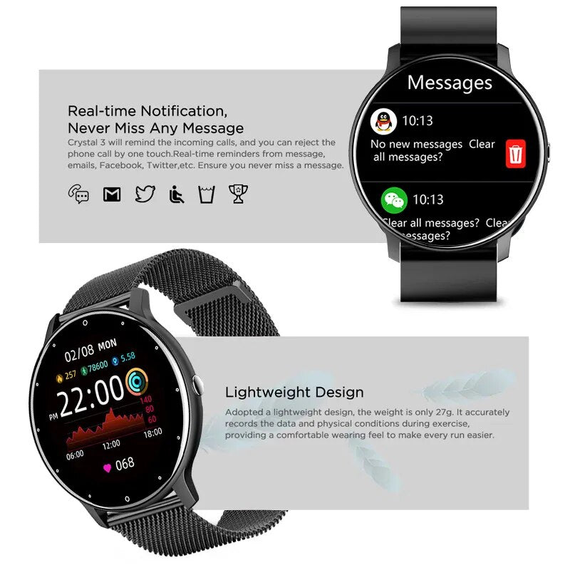 Smart watch Ladies Full touch Screen Sports Fitness