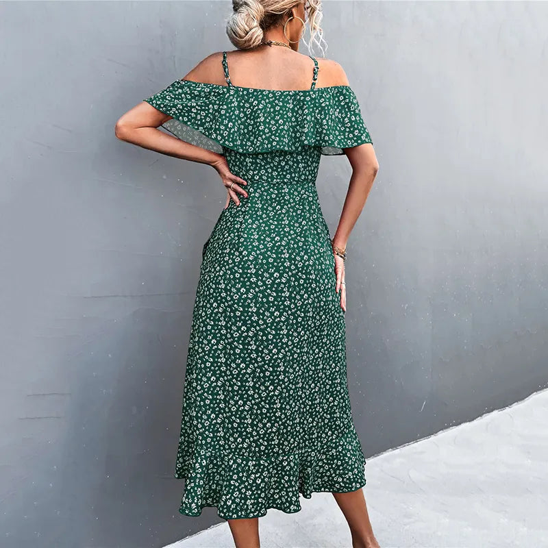 Women's Green Floral Dress