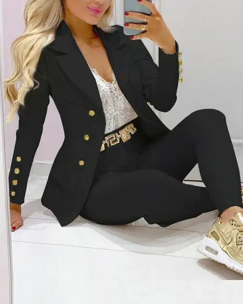 Gold Button Blazer