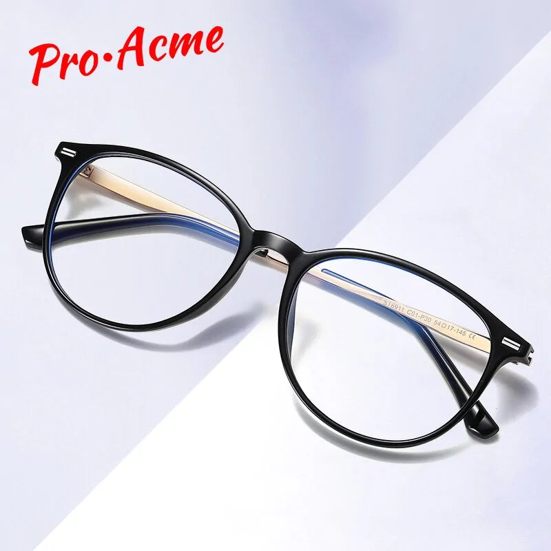 Pro Acme Round TR90 Blue Light Blocking Glasses: Unisex PC1541