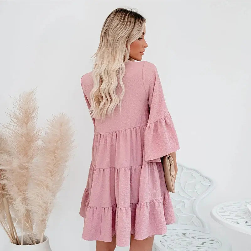 chiffon fluid dress